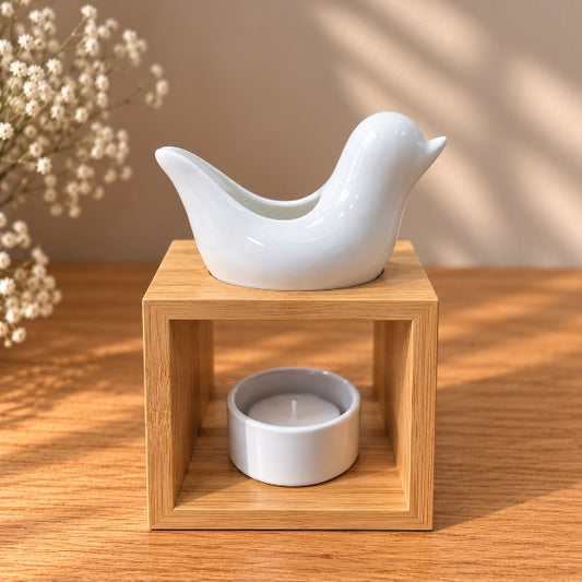 Brûle-parfums Oiseau Blanc